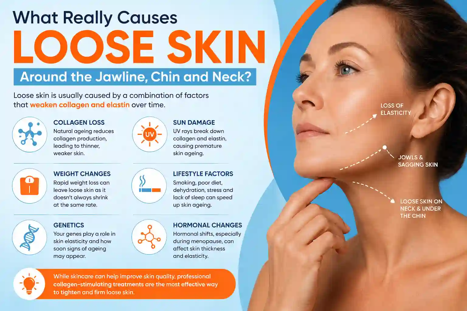 What Really Causes Loose Skin Around the Jawline, Chin and Neck Liphook?